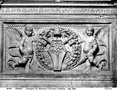 (detalle) de la transenna de la Capilla Sixtina, c.1484 de Mino da Fiesole
