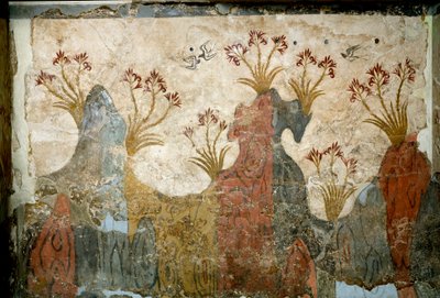 Arte minoico: “Primavera” Fresco de Akrotiri en Santorini. Siglo XVI a.C. de Minoan