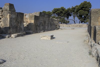 Sitio arqueológico minoico de Phaistos. Los almacenes del oeste. Phaistos, Creta de Minoan