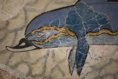 Parte del "Fresco del delfín". 1600 - 1450 a.C. de Minoan