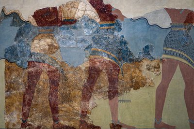 Parte del fresco de la procesión. 1600 - 1450 a.C. de Minoan