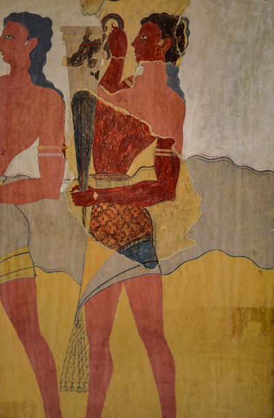 Reconstrucción del fresco de la procesión de Minoan