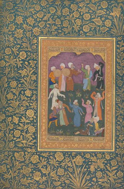 Derviches danzantes, Folio del Álbum de Shah Jahan, recto: ca. 1610, verso: ca. 1530-50 de Mir 
