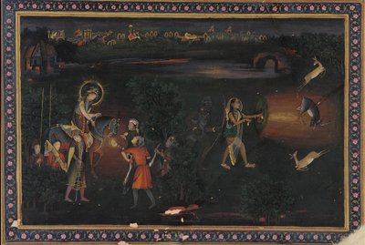 Caza de Ciervos por la Noche de Mir Kalan Khan