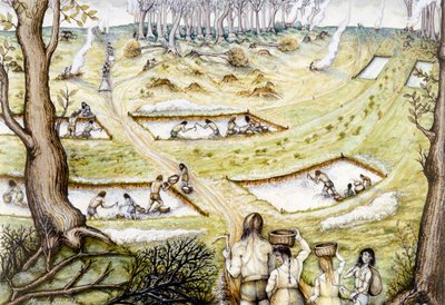 Cavando zanjas de defensa, c. siglo V a.C., c.1990-2010 de Miranda Schofield
