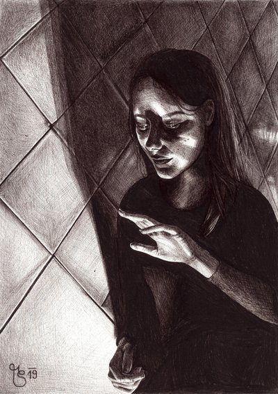 Mujer en una sombra resplandeciente de Mirjam Schrei