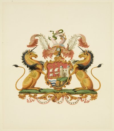 Escudo de Armas de la Ciudad de Bristol, c.1830 de Miss (attr.to) Braikenridge