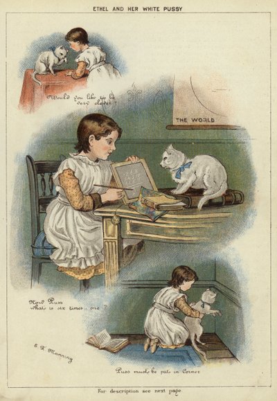 Ethel y su gato blanco de Miss Eliza F. Manning