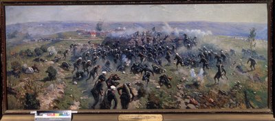Guerra Ruso-Turca: Batalla de Gorni Dubnik, 24 de octubre de 1877 (Batalla de Gorni Dubnik el 24 de octubre de 1877). Pintura de Mitrofan Borisovich Grekov (1882-1934), óleo sobre lienzo de Mitrofan Borisovic Grekov