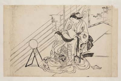 Mujer peinándose de Mitsunobu Hasegawa