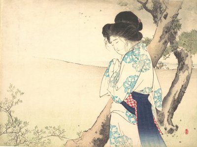 La mujer loca de Yawata (Yawata no kyojo) del frontispicio de una novela de Mizuno Toshikata