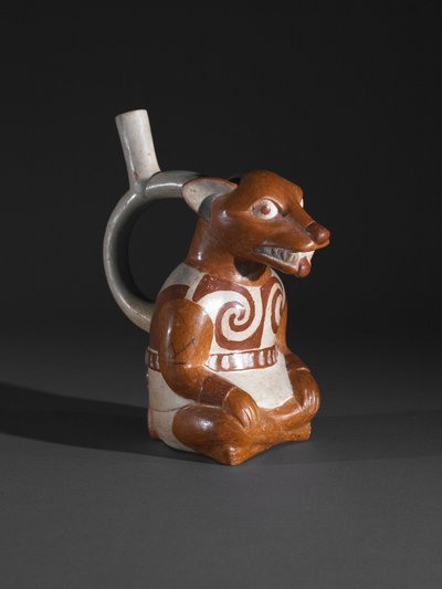 Vasija de zorro de Moche Moche