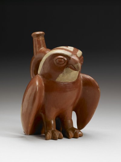 Vasija de halcón, 200-450 d.C. (barro con engobe) de Moche Moche