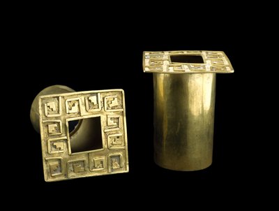 Par de adornos para orejas de Moche Moche