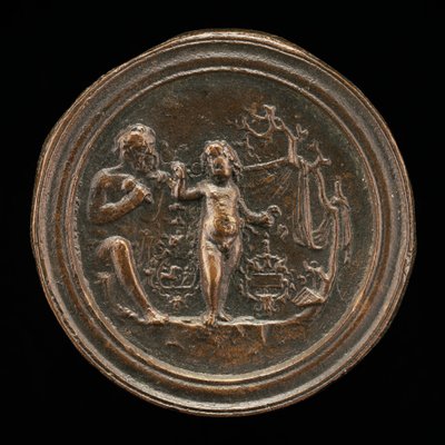 Un escultor tallando una estatua de Cupido, finales del siglo XV - principios del siglo XVI de Moderno
