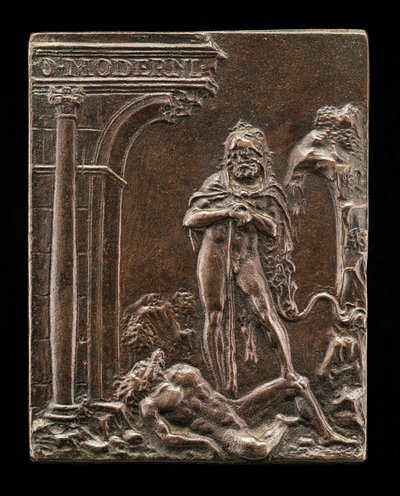 Hércules triunfante sobre Anteo, finales del siglo XV - principios del siglo XVI de Moderno