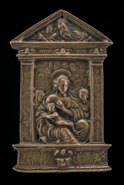 Madonna y Niño con Santos de Moderno