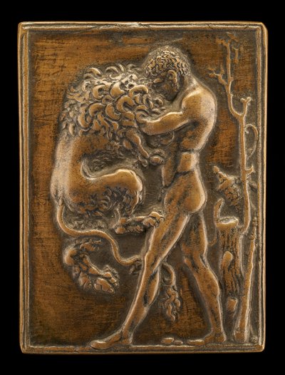 Hércules de pie con el león de Nemea, c. 1488-1489 de Moderno