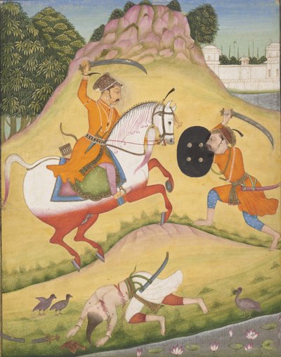 Nata Ragina: Folio de una serie ragamala Guirnalda de modos musicales, 1714 de Mohamed