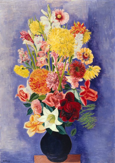 Dalias, rosas, gladiolos y lirios de Moise Kisling