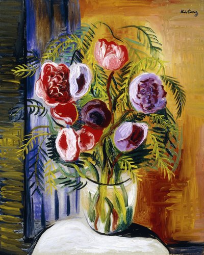 Flores en un jarrón de Moise Kisling