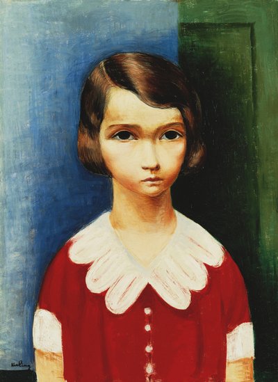 Chica con camisa roja de Moise Kisling