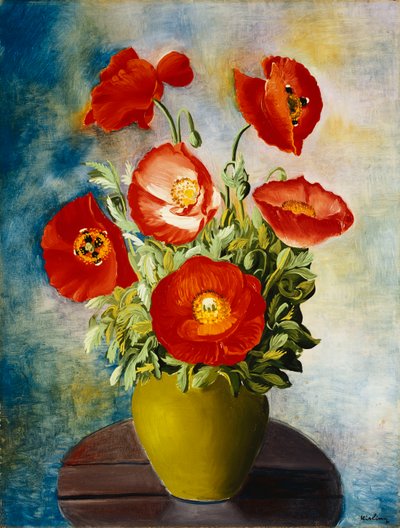 Amapolas en un jarrón; Coquelicots dans un Vase de Moise Kisling