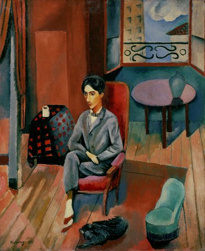 Retrato de Jean Cocteau sentado en su estudio de Moise Kisling
