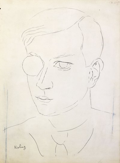 Retrato de Tristan Tzara; Portrait de Tristan Tzara de Moise Kisling