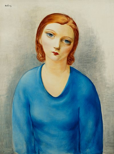 Joven con blusa azul; Jeune Femme au Corsage Bleu, c.1925 (óleo sobre lienzo) de Moise Kisling