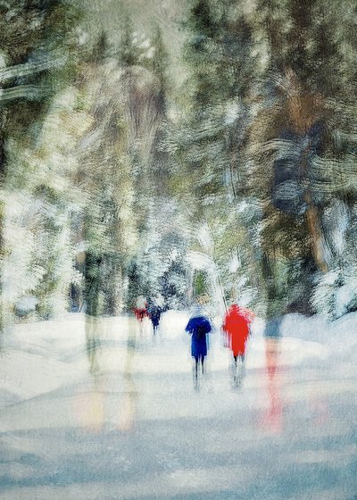 Paseo por el bosque en invierno de Molly Fu APA