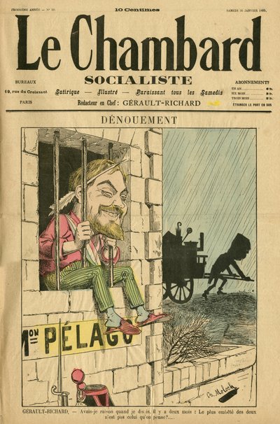 Ilustración de Moloch (1849-1909) para la Portada de Le Chambard socialiste, núm. 59 de Moloch