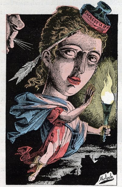Alegoría de la prensa en el siglo XIX de Moloch