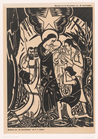 Adoración de los pastores de Mommie Schwarz (signed by artist)
