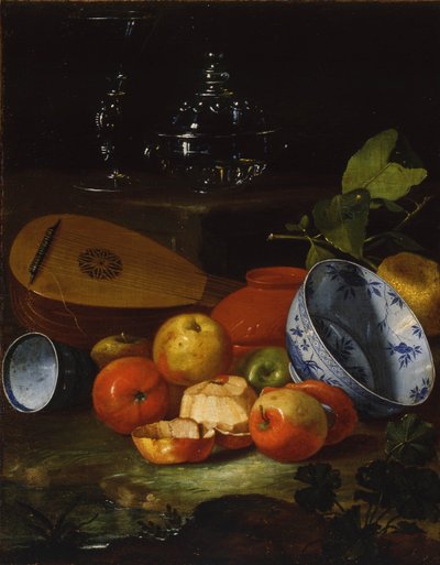 Mandolina, taza y cuenco, porcelana, manzanas de Monari
