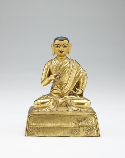 Duodécimo Dalai Lama, Trinlay Gyatso, de un conjunto parcial de lamas y maestros, mediados del siglo XIX de Mongolian School