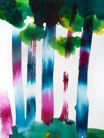 Remembering that Spot, 2020 (acrílico, tinta y acuarela sobre lienzo) de Monica Perez Vega