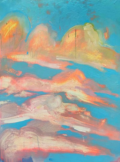 Atardecer robado 1, 2022 (Acrílico y flashe sobre panel) de Monica Perez Vega