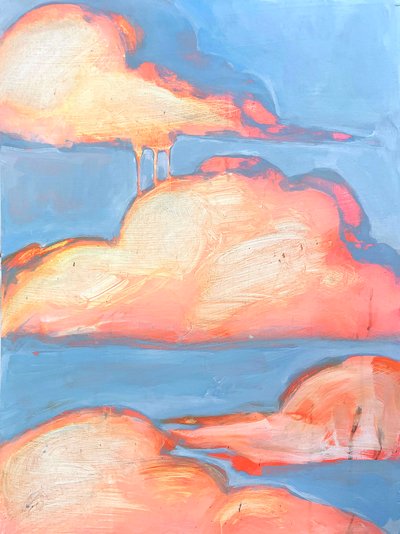 Atardecer robado 2, 2022 (Acrílico y flashe sobre panel) de Monica Perez Vega
