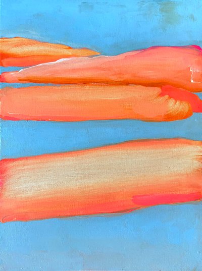 Atardecer robado 3, 2022 (Acrílico y flashe sobre panel) de Monica Perez Vega