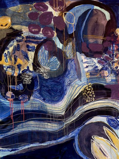 Remolinos abstractos en azul intenso de Monika Riethmueller