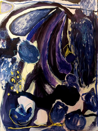 Abstracción azul intenso de Monika Riethmueller