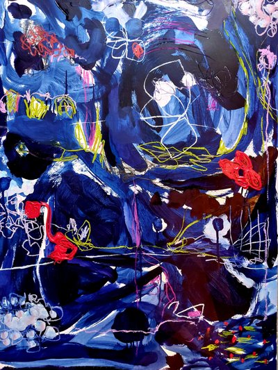 Abstracto azul dinámico de Monika Riethmueller