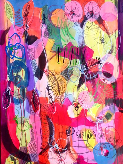 Jardín abstracto y lleno de colorido de Monika Riethmueller