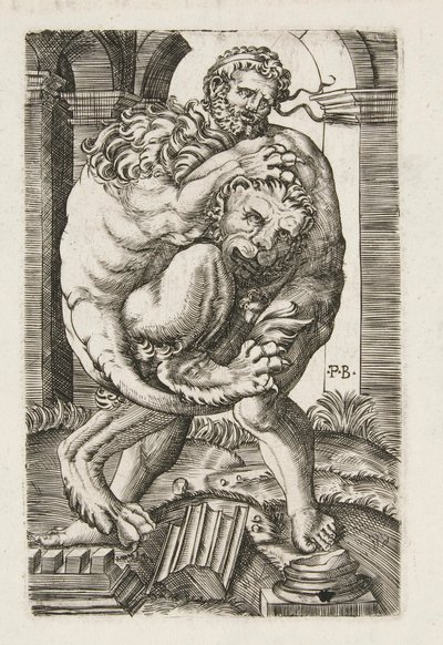 Hércules y el león de Nemea de Monogrammist B