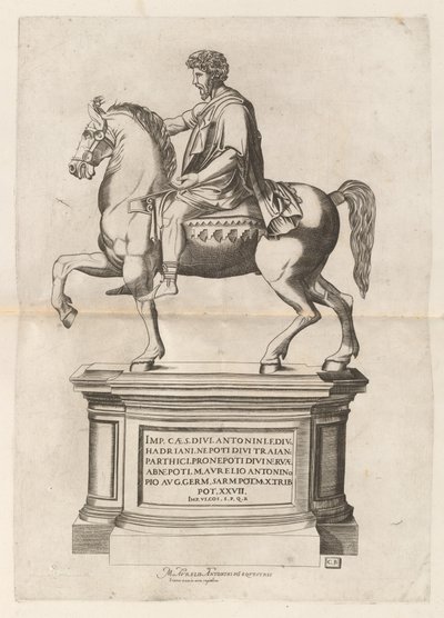 Estatua ecuestre de Marco Aurelio de Monogrammist CB after Nicolaus Beatrizet