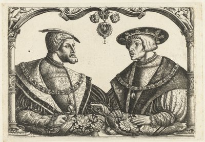 Karel V y Fernando I de Monogrammist CB met boom (attributed to)