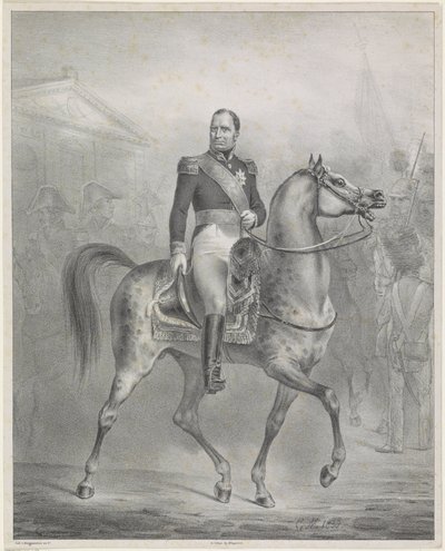 Retrato ecuestre de William I Frederik, Rey de los Países Bajos de Monogrammist CM (Nederland)