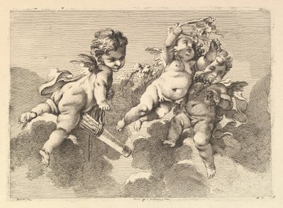 Tres Niños en las Nubes de Monogrammist DA