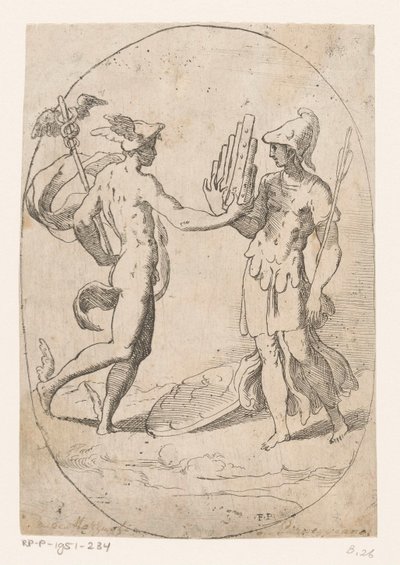 Mercurio en Bellona de Monogrammist FP (Italië; 16e eeuw)